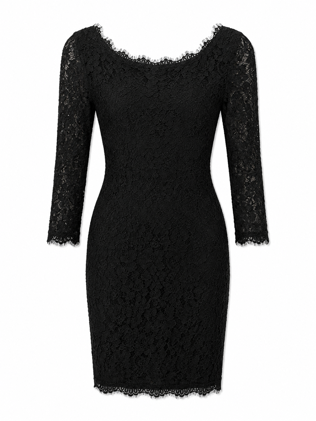 Diane Von Furstenberg Zarita Black Lace Dress, Size 0