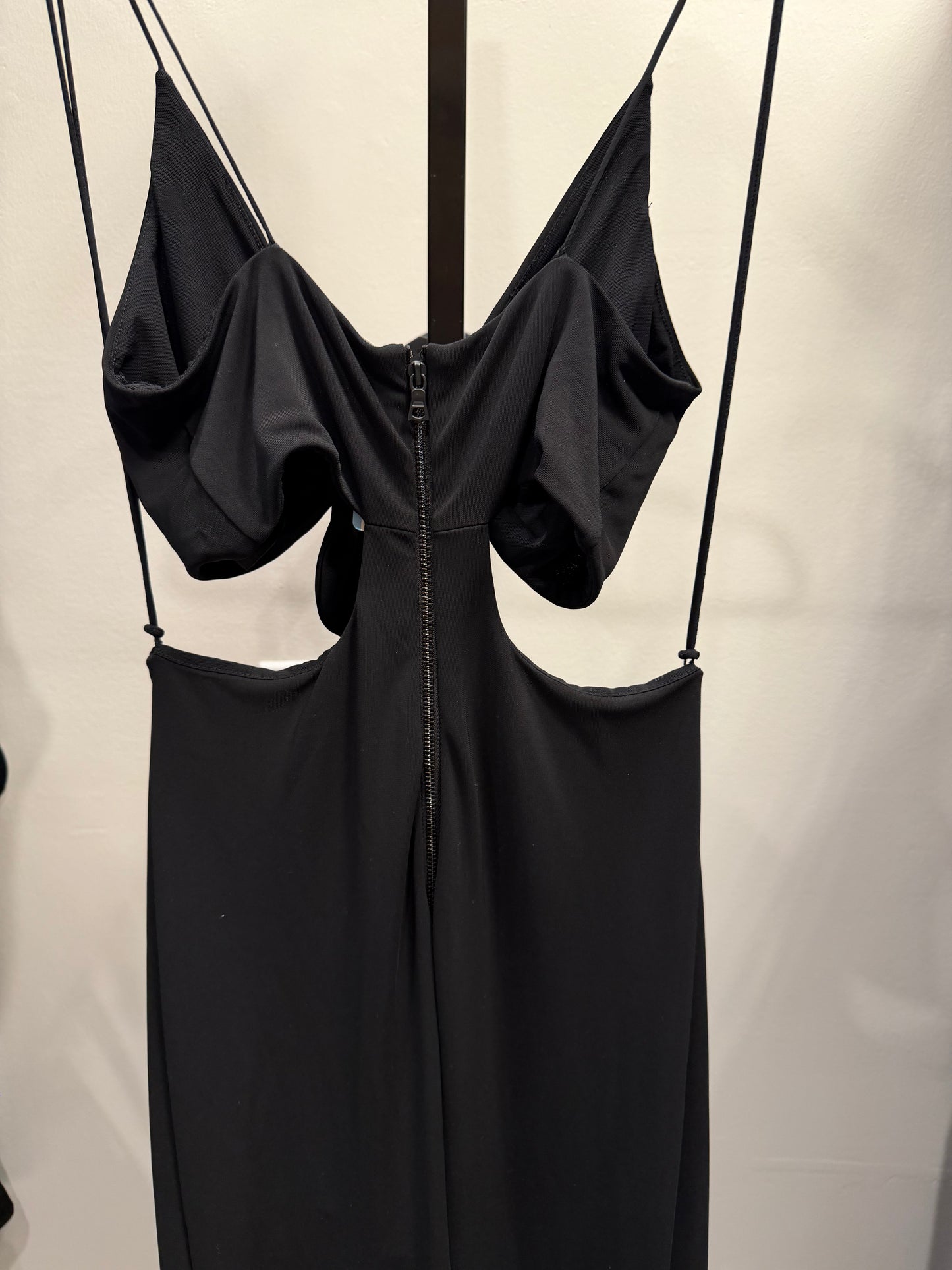 Alice + Olivia Black Mesh Cutout Jumpsuit, Size S