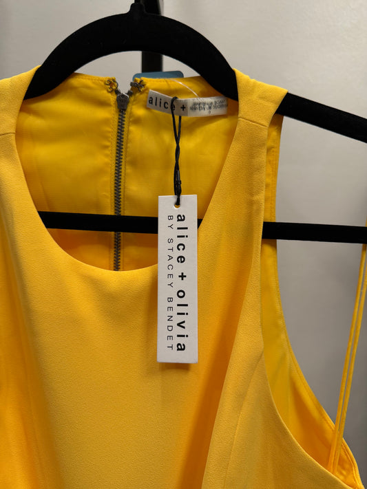 Alice + Olivia Womens Yellow Golden Rod Cutout Jumpsuit Size 6 NWT