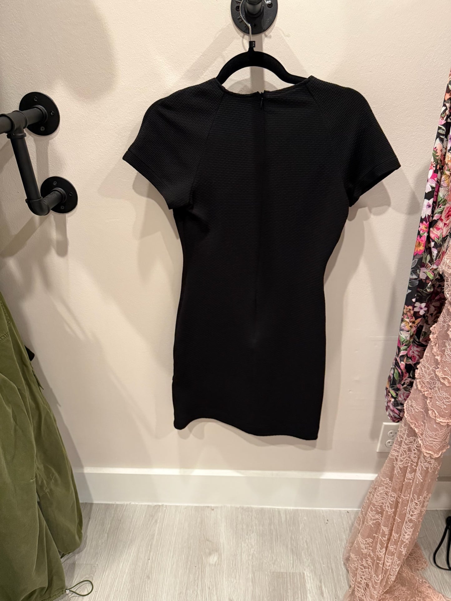 Aqua Black Short Sleeve Dress, Size S