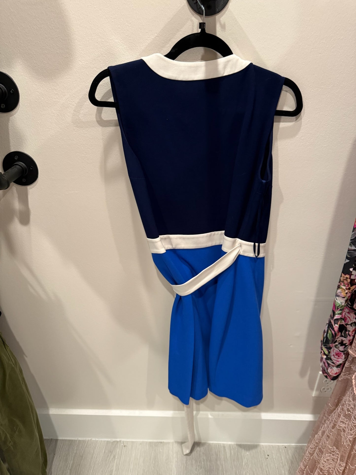 Diane Von Furstenberg Blue and White Block Dress, Size 2