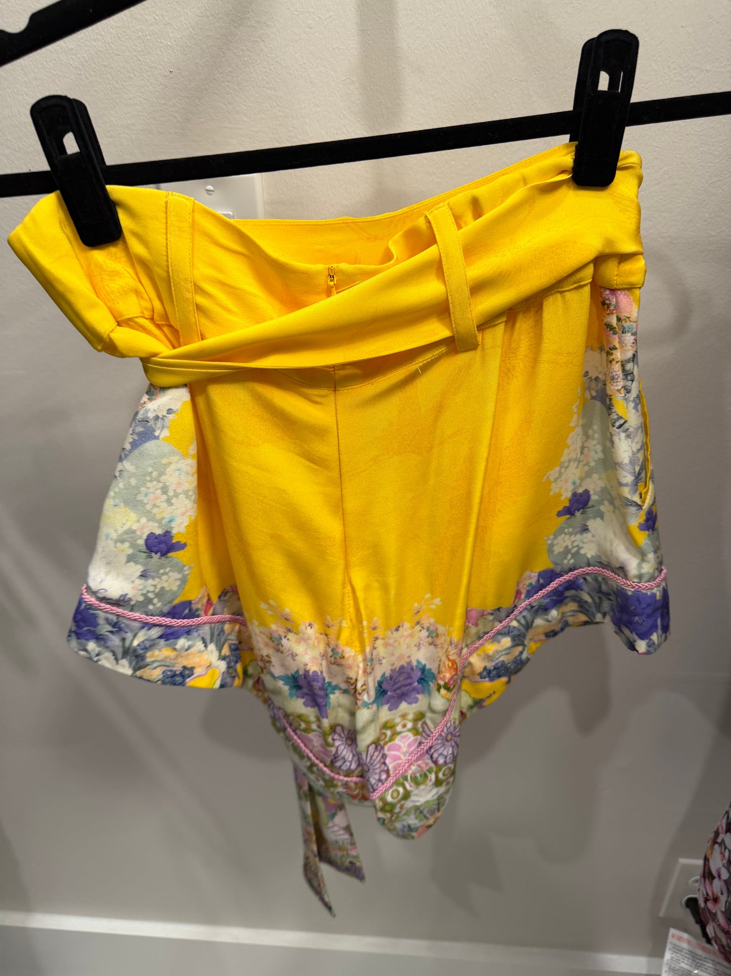 Camilla Yellow and Floral Shorts, Size S