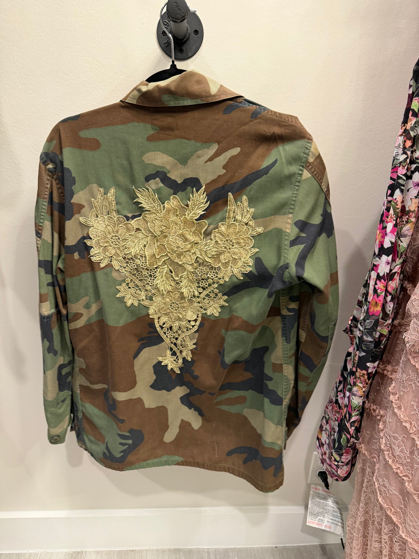 Camo Jacket With Gold Design, One Size