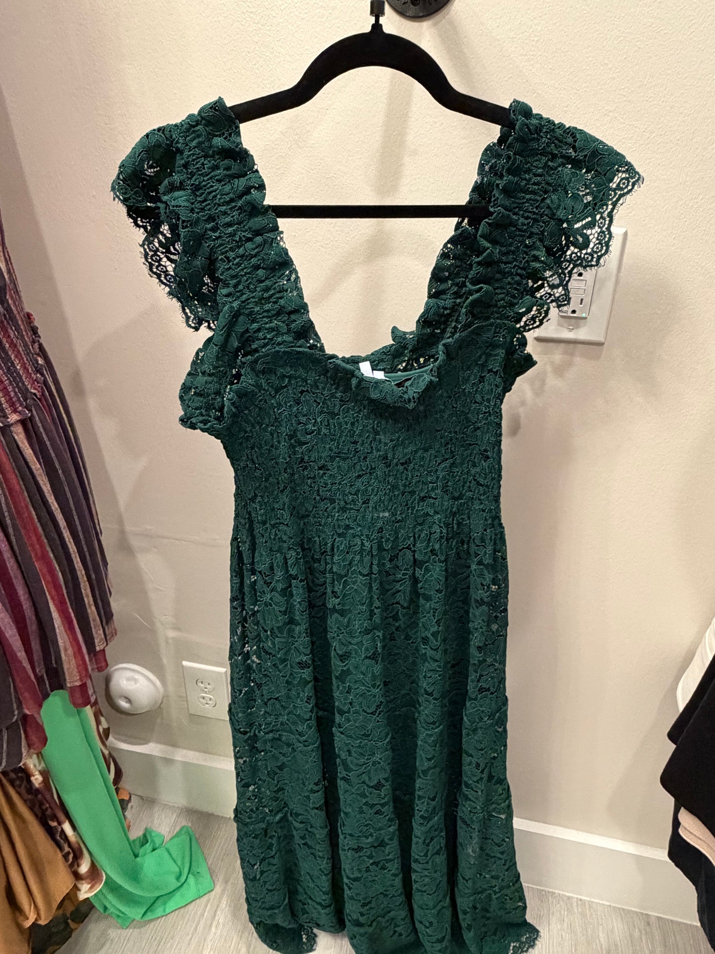 Green Hill House Collectors Edition 2022 Nap Dress Green Lace Elie With Slip, Size S