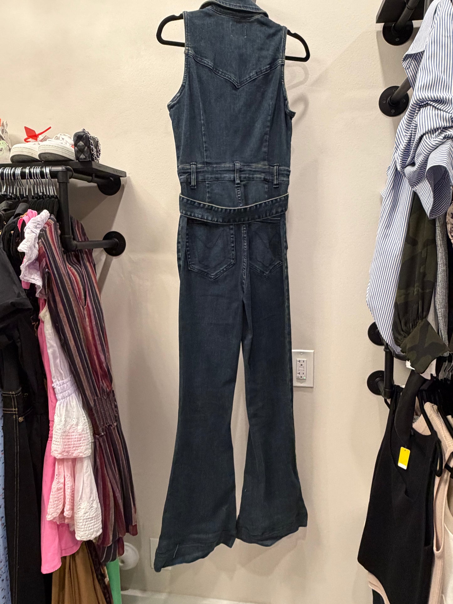 Show Me Your Mumu Dark Denim Jumpsuit with Belt, Size M