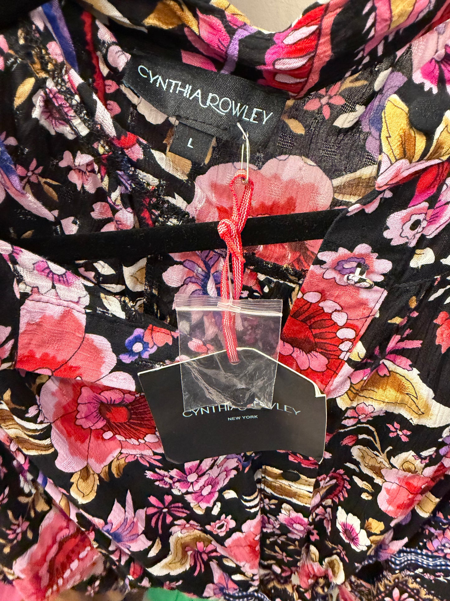 Cynthia Rowley Floral Tie Front Top with Wide Leg Pants Set, NWT, Size M
