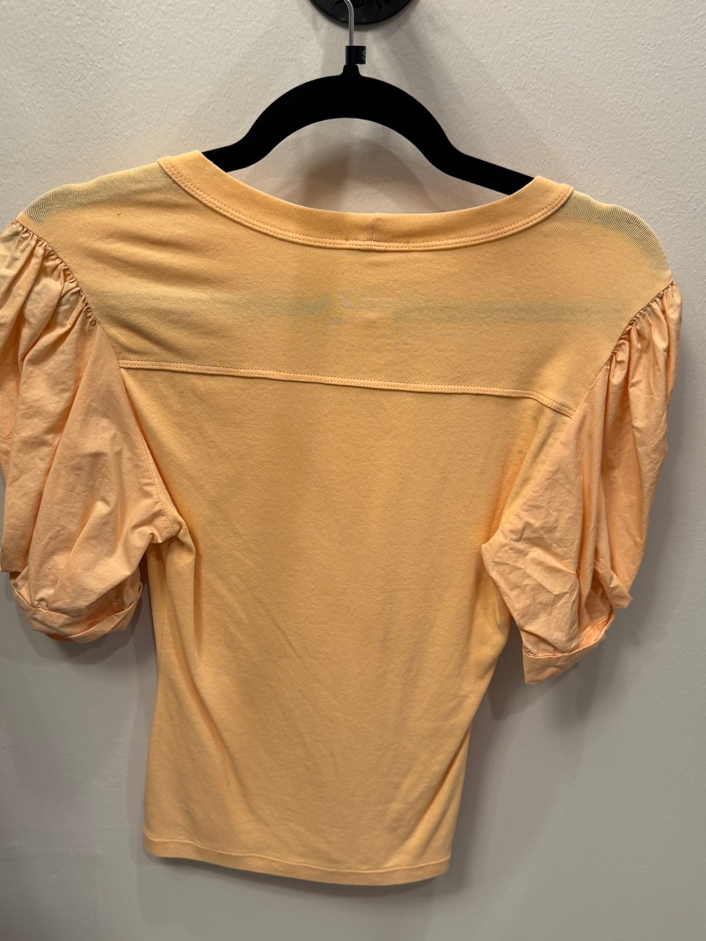 A.L.C. Peach Puffed Sleeve Top, Size Small