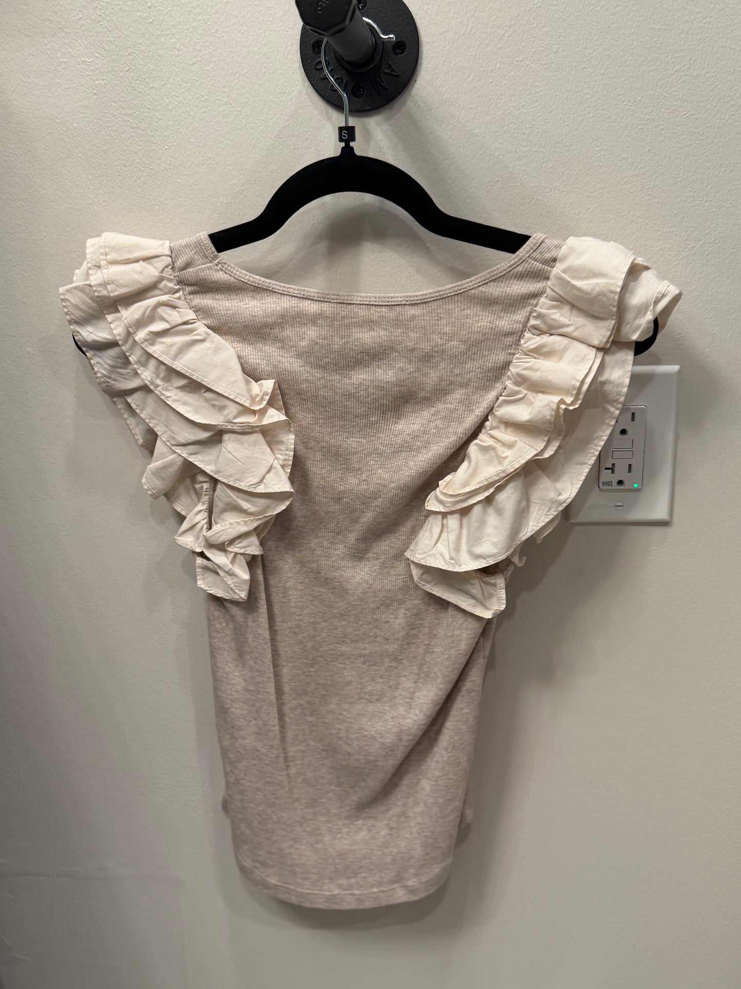 Ulla Johnson Ribbed Top, Tan, Size S