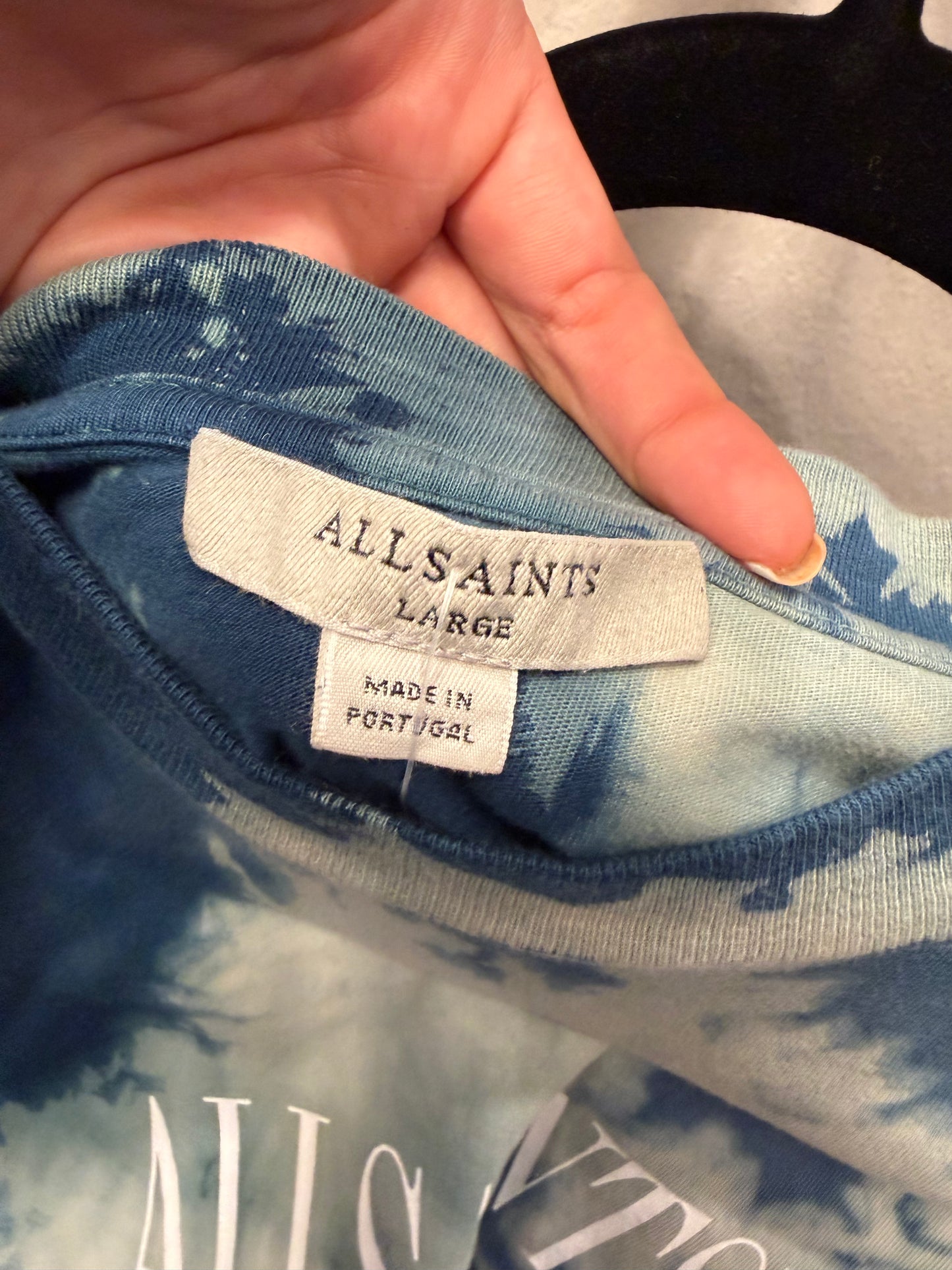 Allsaints Blue Tydy Boyfriend Tee, Size Large