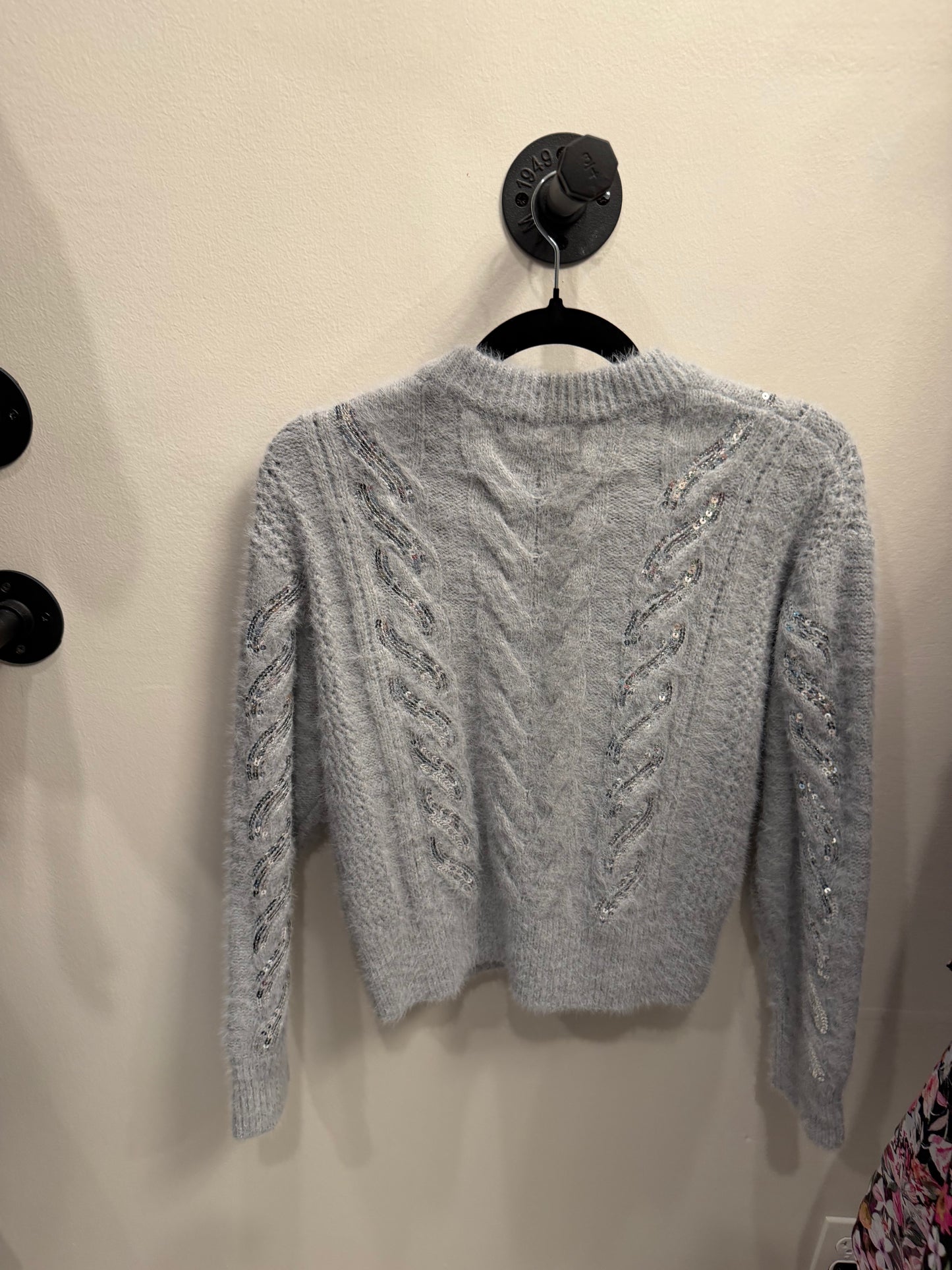 Aqua x Salvatore Rizza Grey Sweater, Size XS NWT