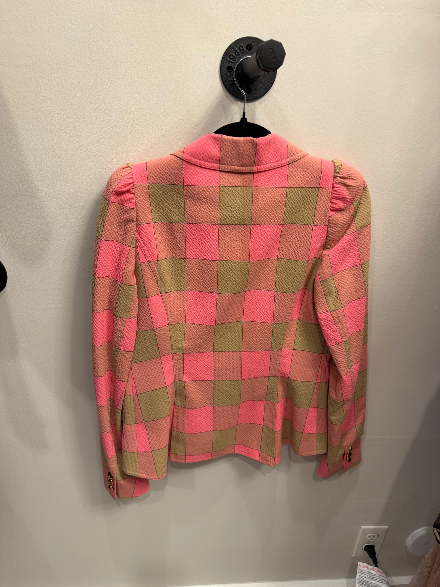Smythe Pink and Tan Blazer, Size 6