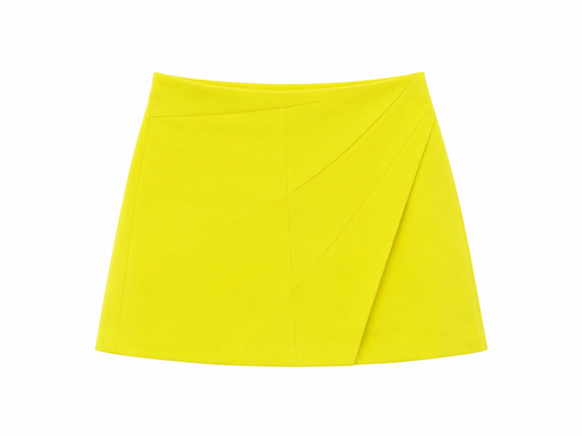 Alice + Olivia Yellow Pleated Mini Skirt, Size 6