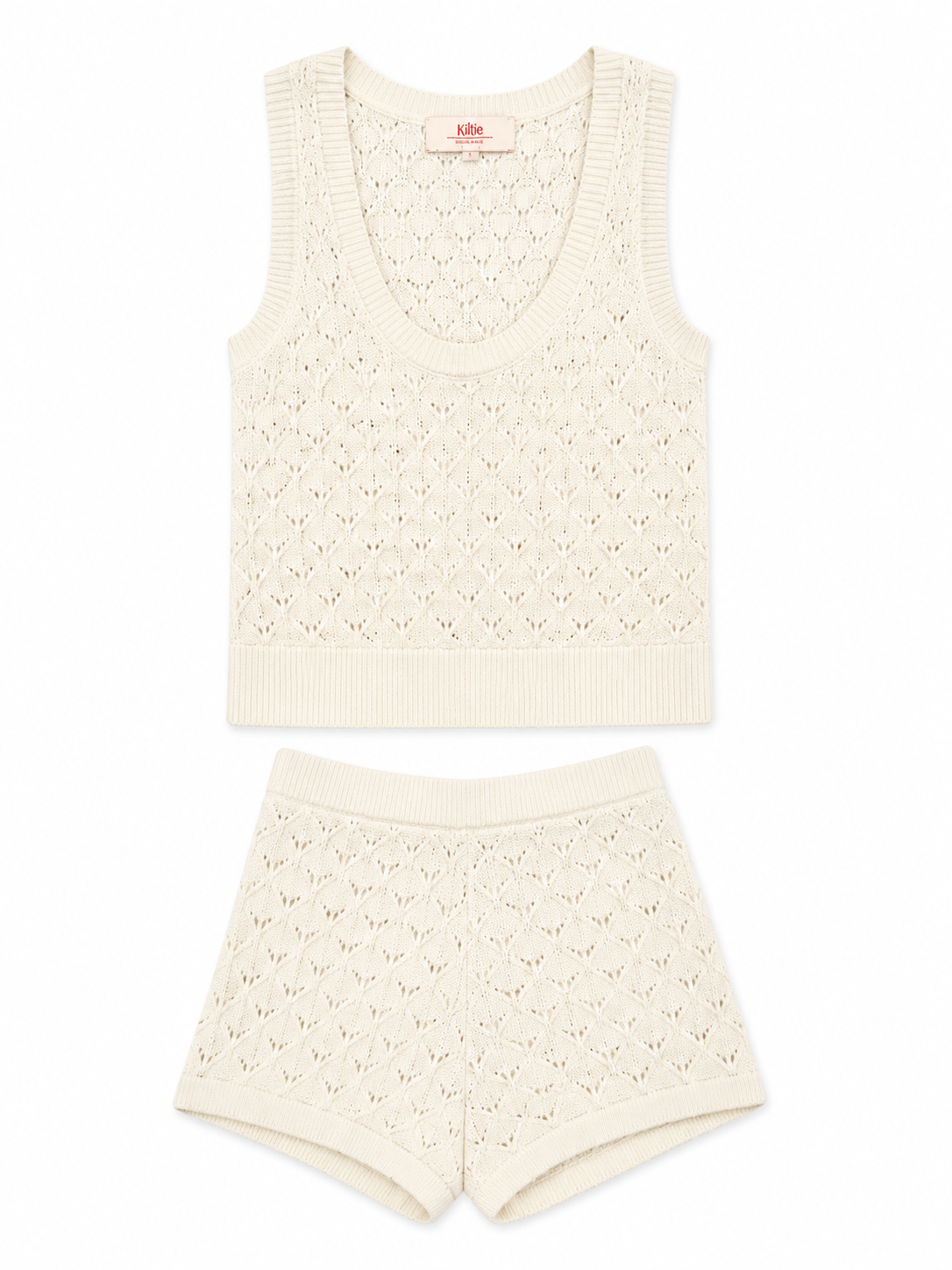Kilte Ivory Knit Shirt/Short 2 PC Set, Size 0
