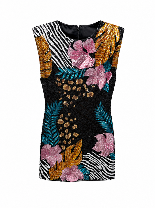 Retrofete Sequined/Beaded Mini Dress, Size S