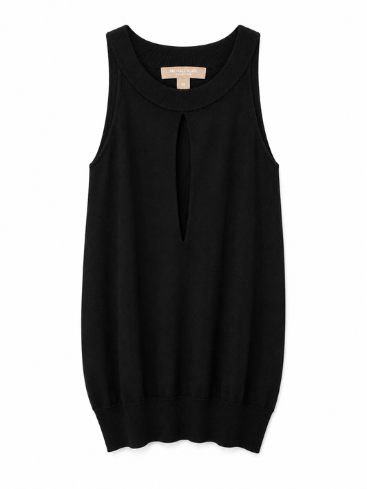 Michael Kors Black Sleeveless Top, Keyhole Neck, Size XS