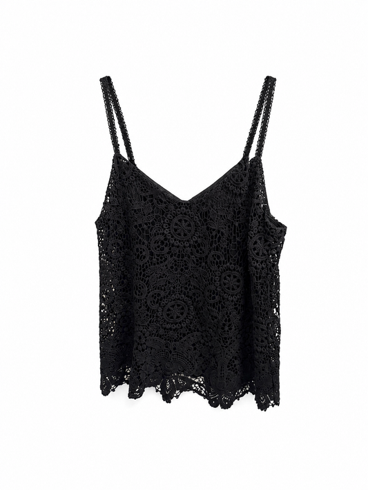 POLO Ralph Lauren Black Lace Cami, Size 12