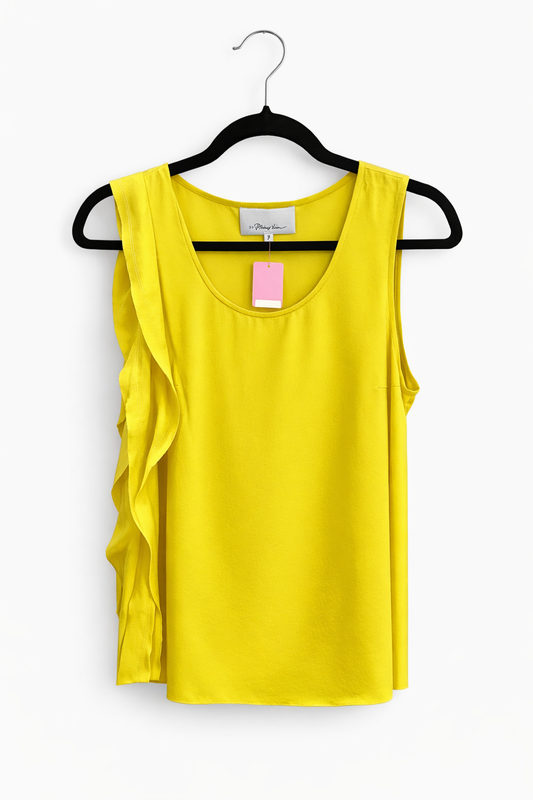 3.1 Phillip Lim Yellow Silk Sleeveless Blouse, Size 6