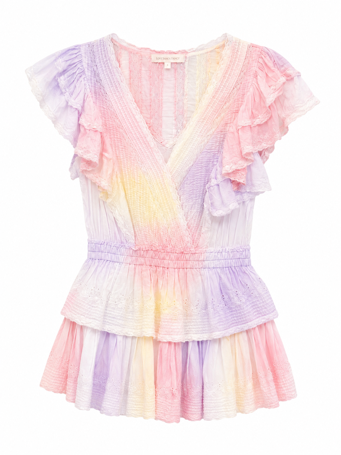 LoveShackFancy Pastel Tie Dye Dress, Size S