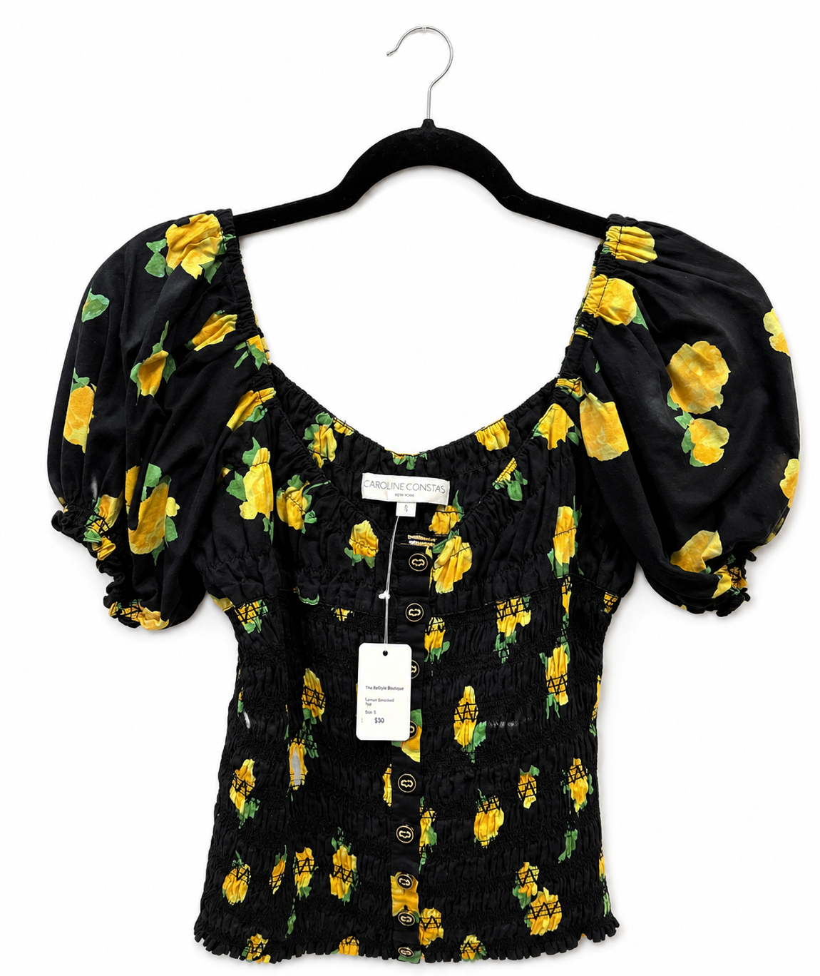 Caroline Black With Yellow Blouse, Size S