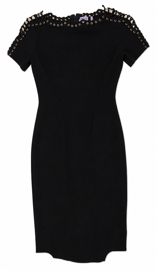 Herve Leger Black with Gold Detail Dress, Size XS