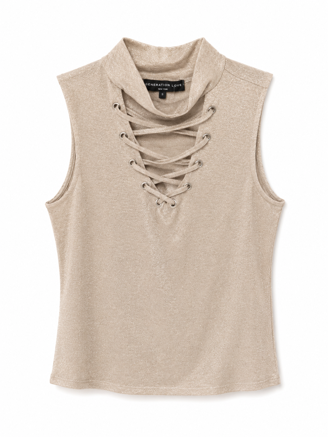 Generation Love Silver Sleeveless Top, Size S