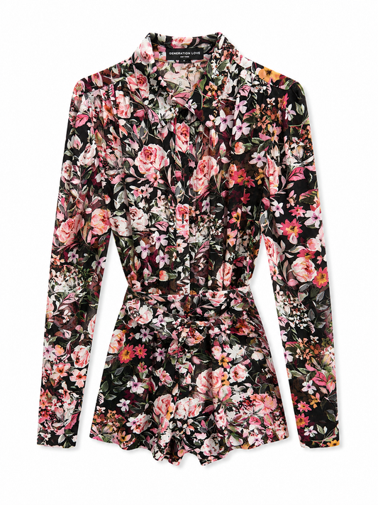 Generation Love Floral Long Sleeve Romper, Size 2