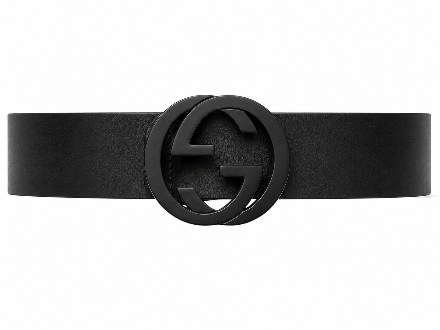 All Black Gucci Belt, Size 75