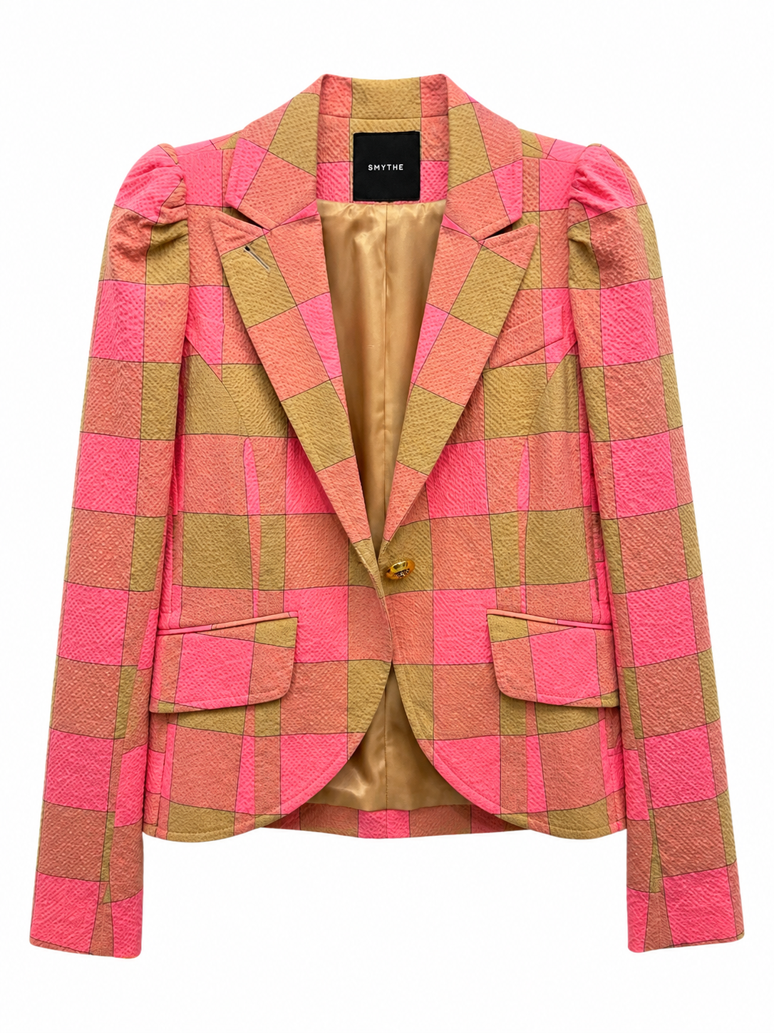 Smythe Pink and Tan Blazer, Size 6