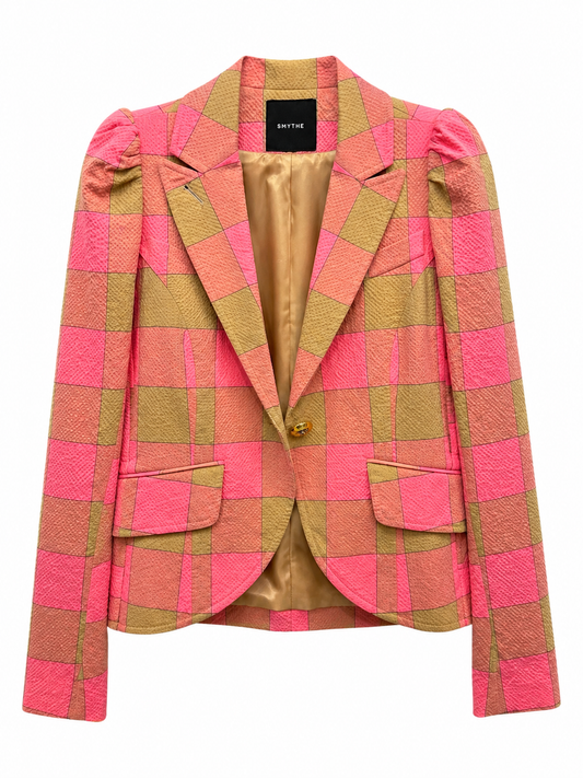 Smythe Pink and Tan Blazer, Size 6
