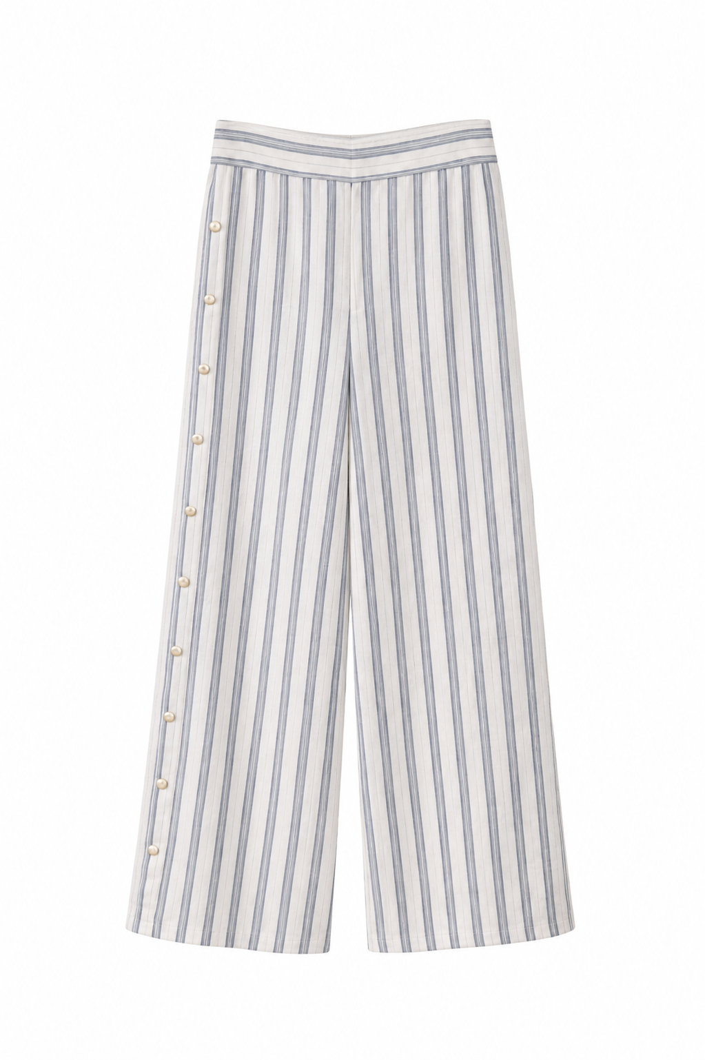 Aqua White and Blue Stripe Pants, Size S