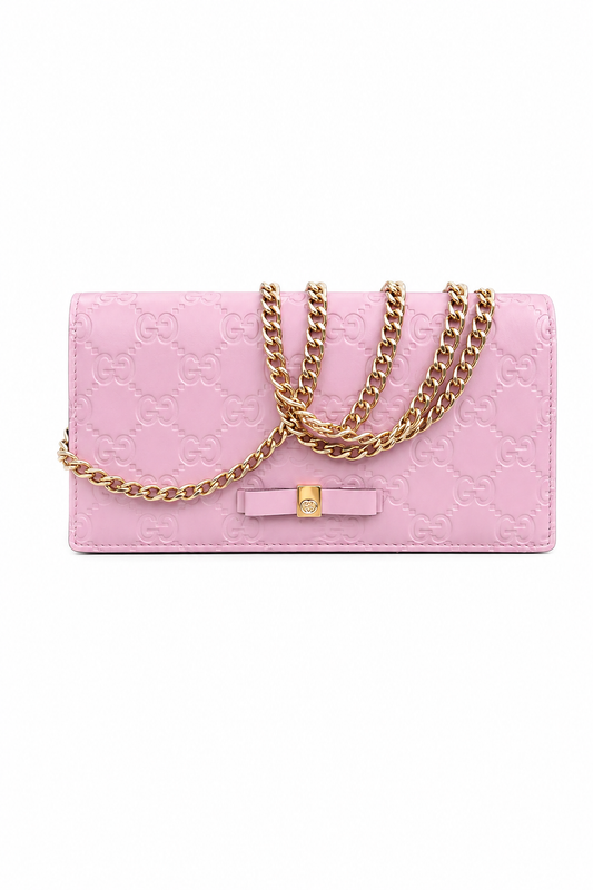 Gucci Guccisima Bow Wallet on Chain, WOC
