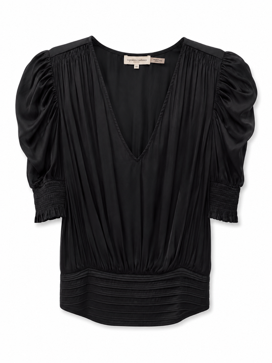 Ramy Brook Black Silk Top, Size XS
