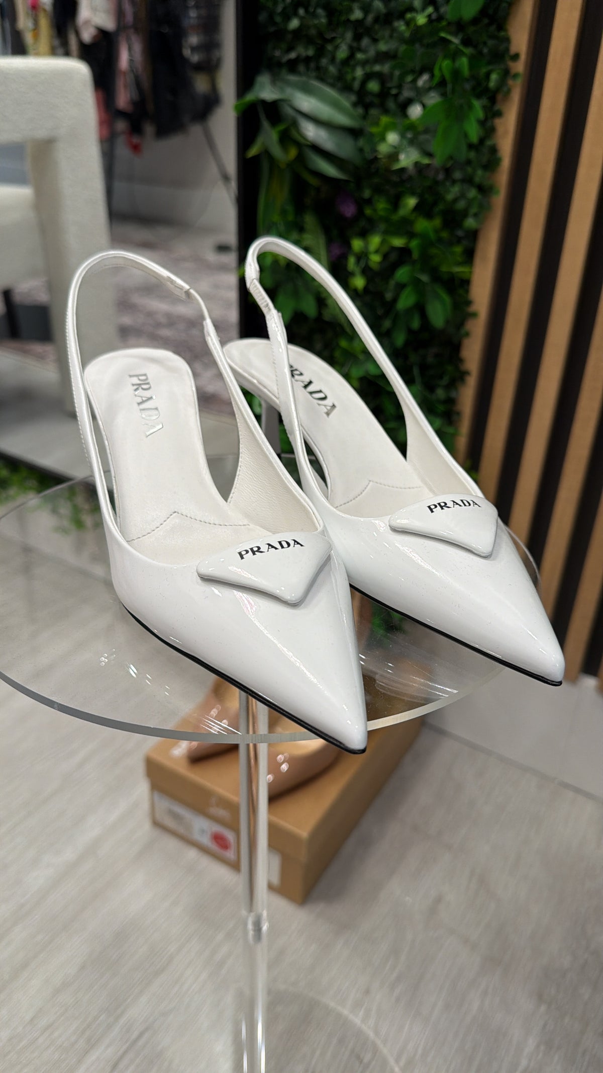 Prada White Pointed-Toe Heels, Size 37