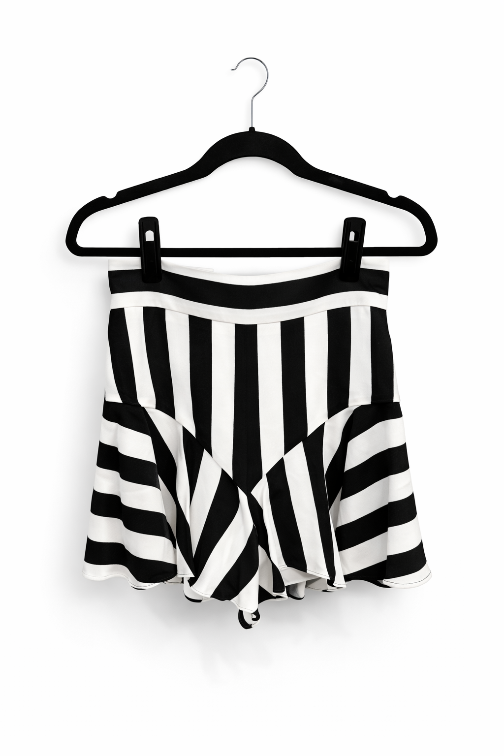 Milly Black and White Stripe Flutter Culotte Short, NWT, Size 8