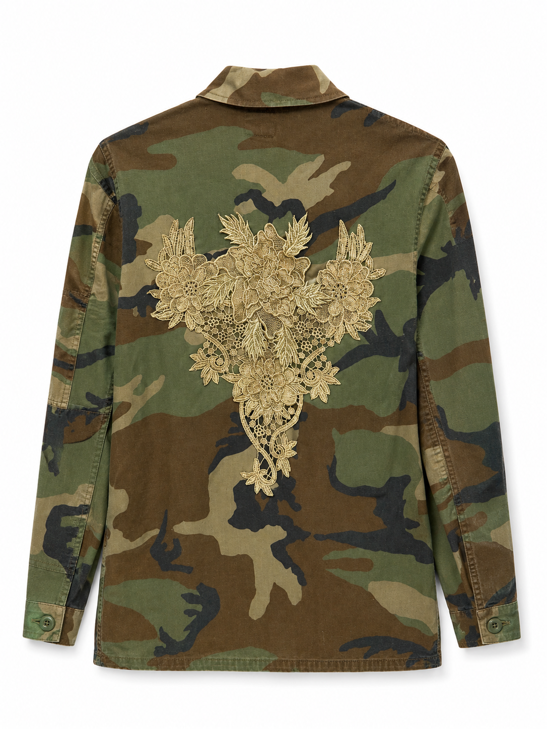 Camo Jacket With Gold Design, One Size