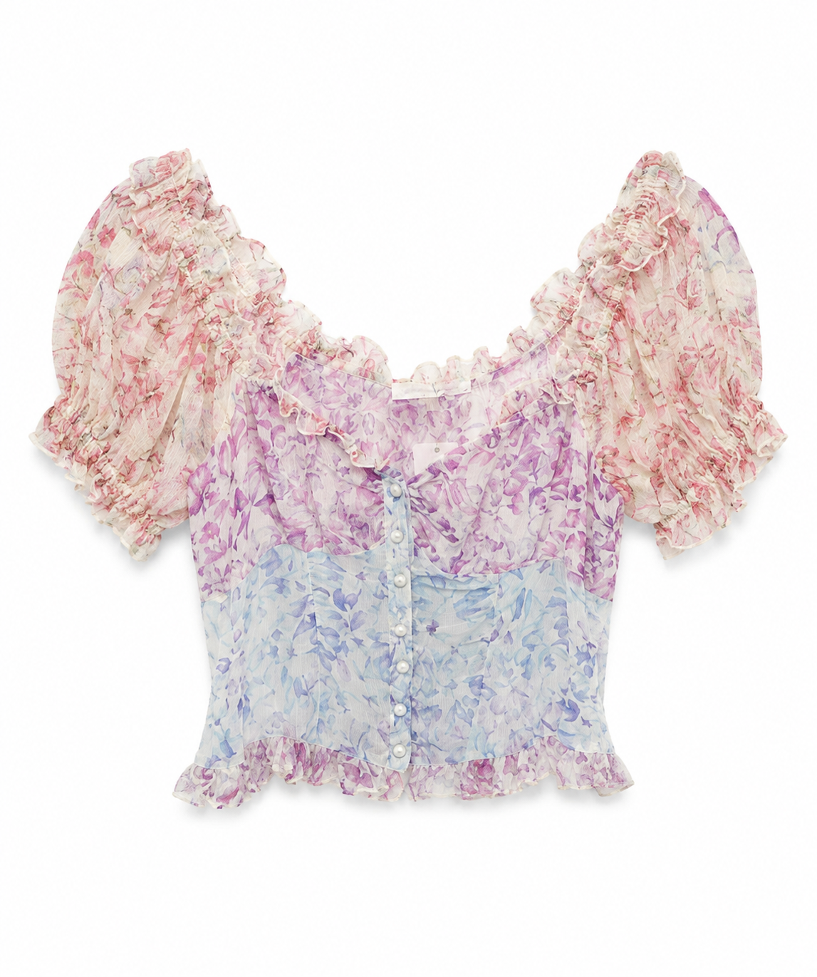 LoveShackFancy Floral Sheer Top, Size 2