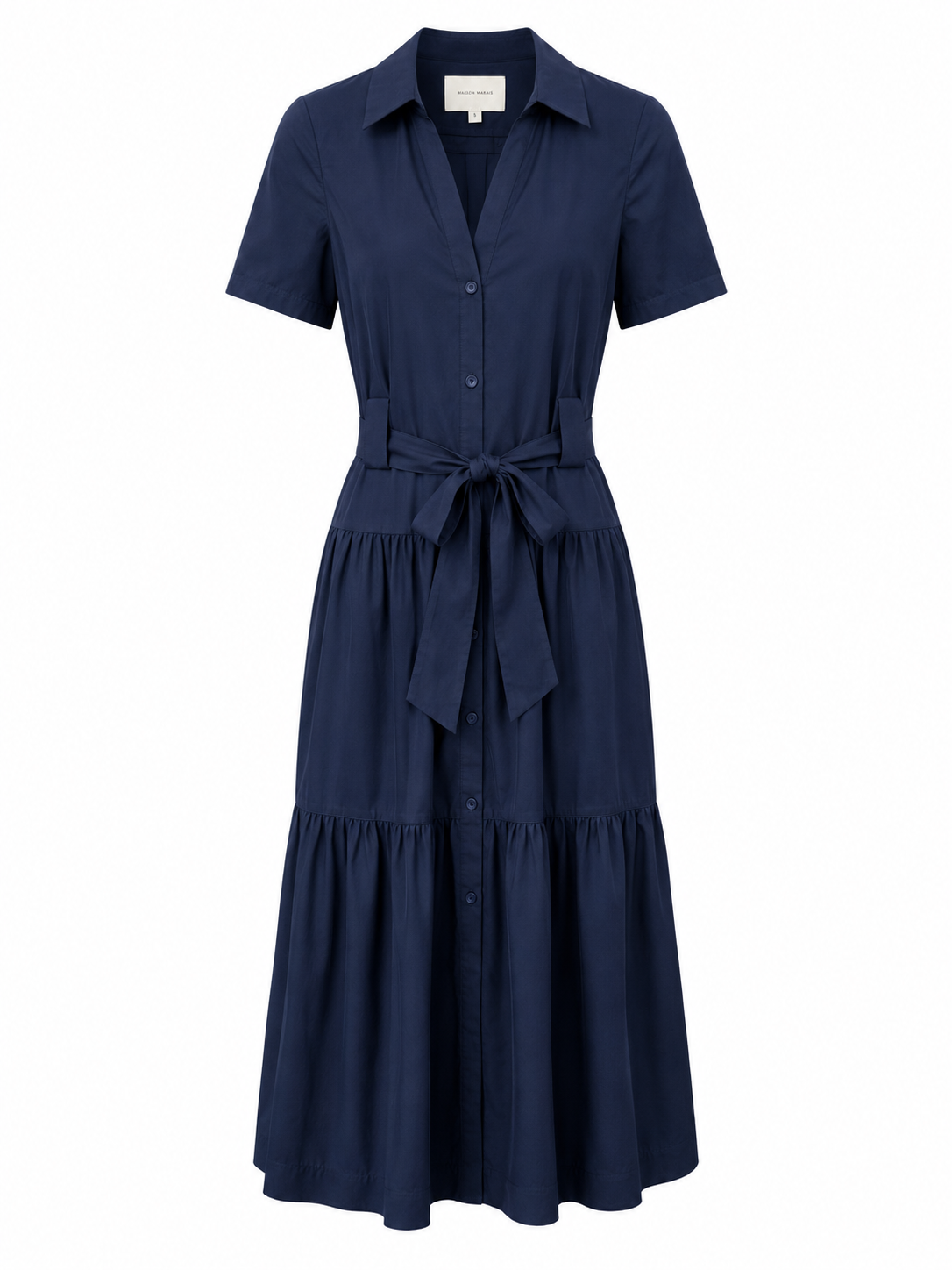 Brochu Walker Blue Collared Maxi Dress with Belt, NWT, Size M