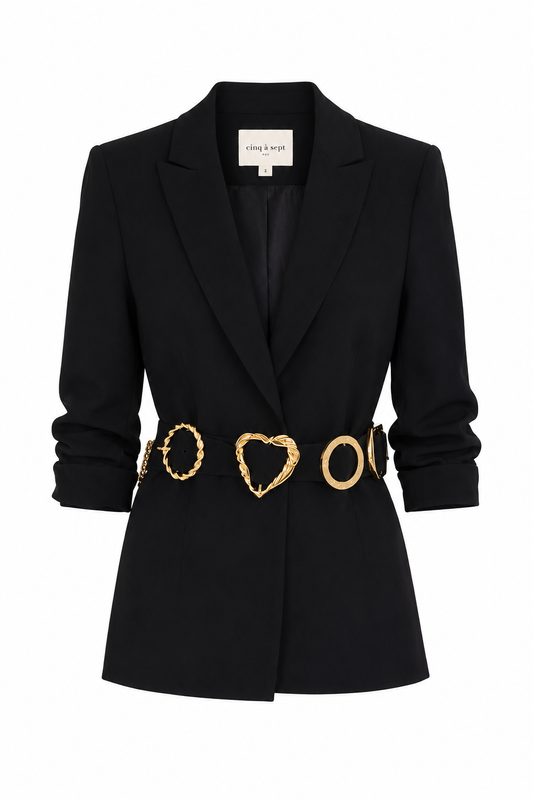 Cinq a Sept Black and Gold Blazer