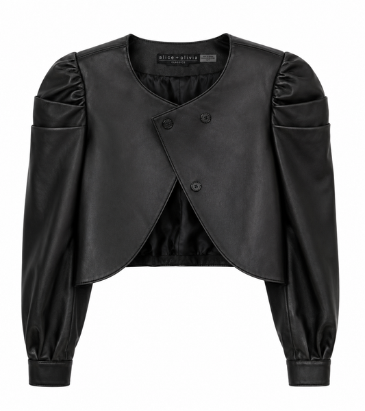Alice + Olivia Lamb Leather Jacket, Size S