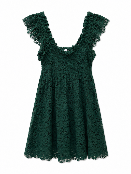 Green Hill House Collectors Edition 2022 Nap Dress Green Lace Elie With Slip, Size S