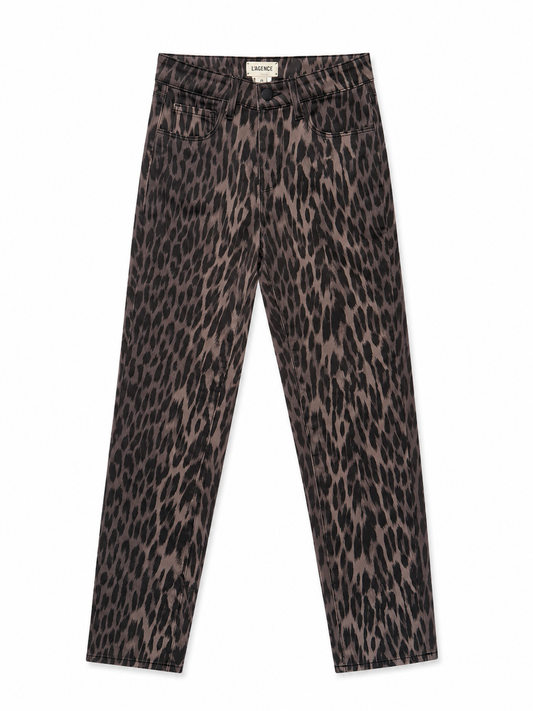 L’AGENCE Marguerite Leopard-Print Ankle Cropped Pants, Size 26