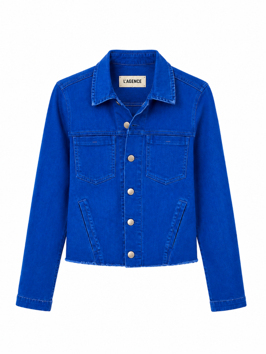 L'AGENCE Azure Denim Jacket, Size Small