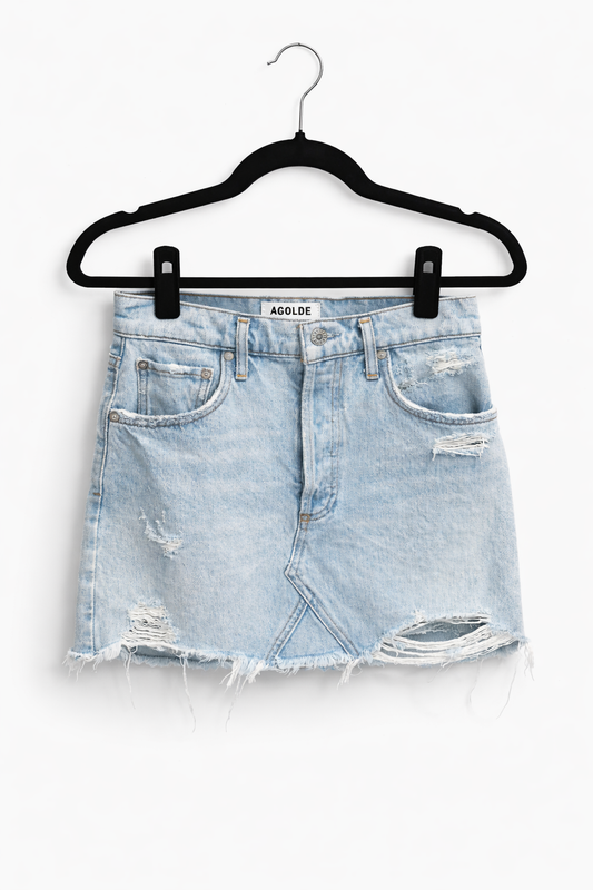 AGOLDE High Rise Light Wash Denim Skirt Size 25