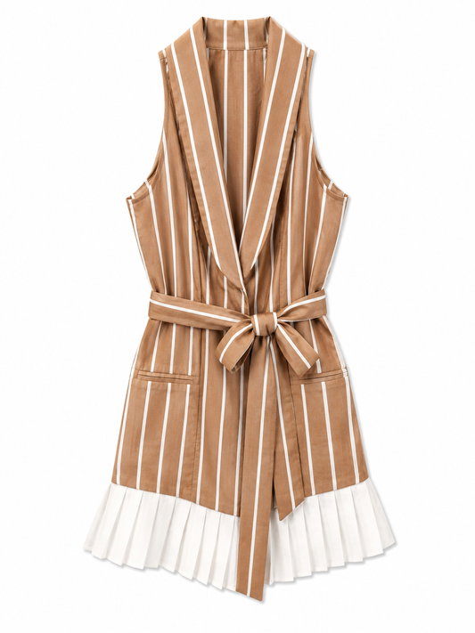 Alexis Tan Stripe, Sleeveless Dress, NWT, Size XS