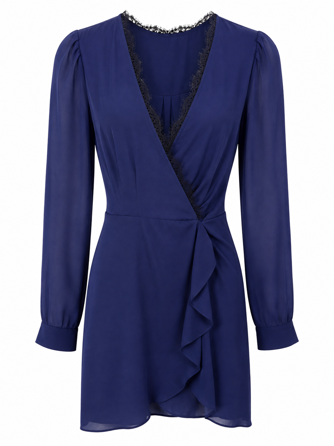 L’Agence Blue with Black Lace Dress, Size XS