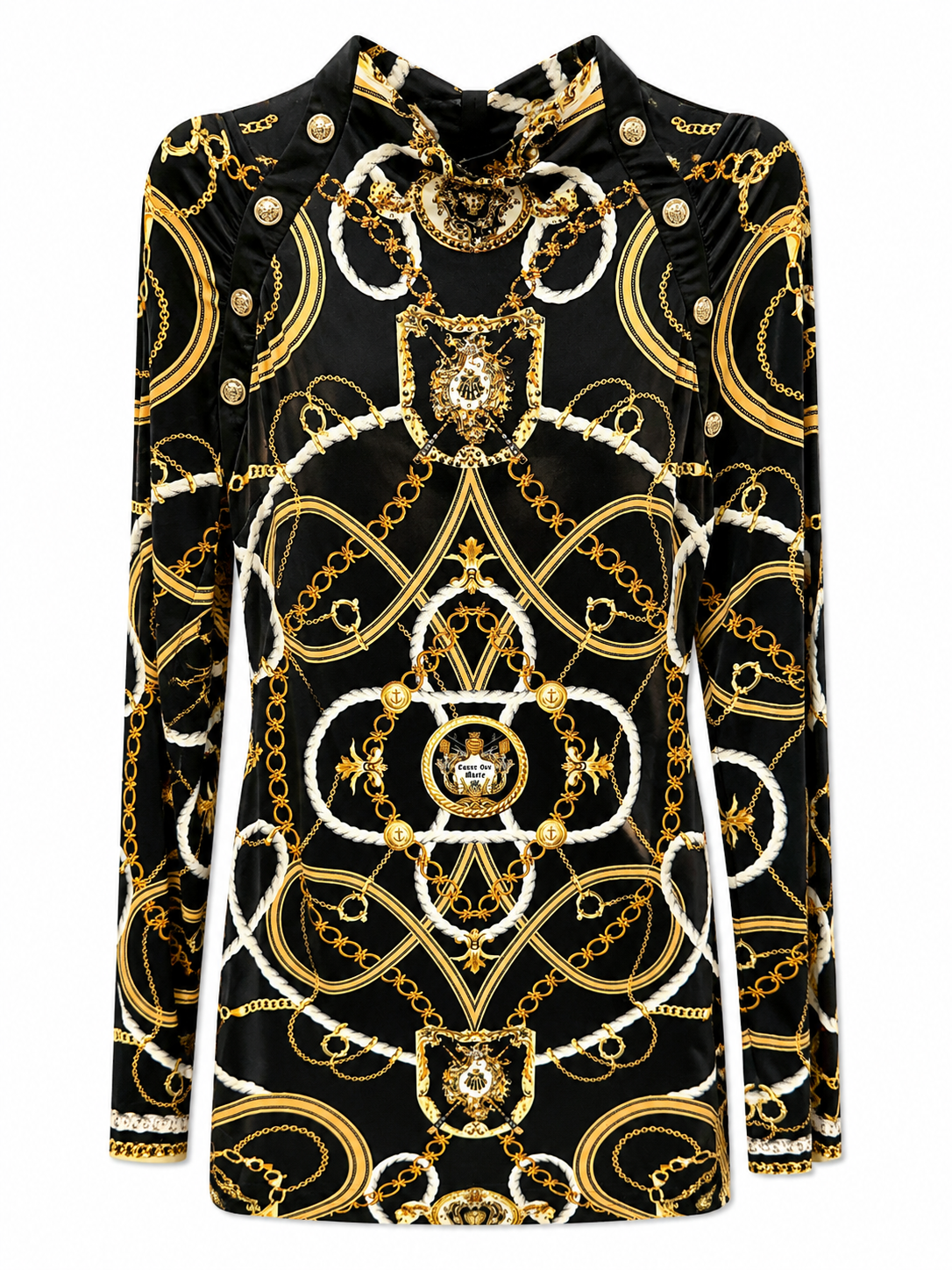 Camilla Gold Chain Print Dress, Size XS