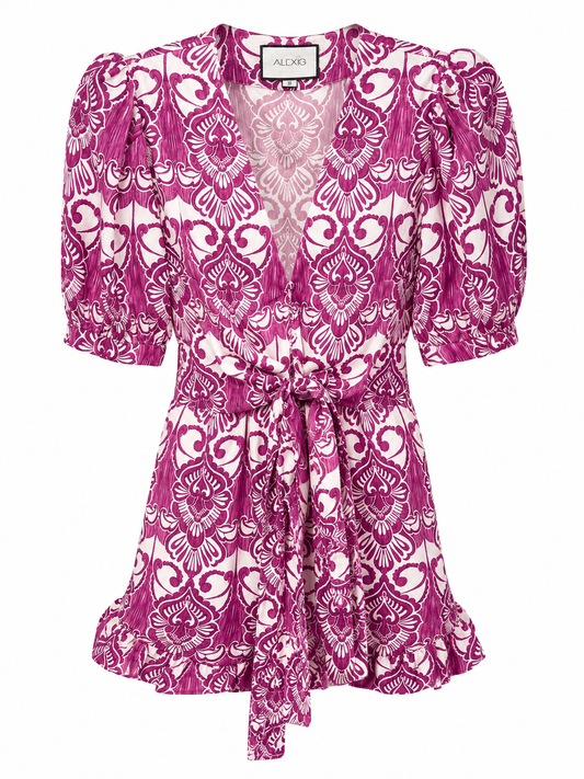 Alexis Purple and White Romper, Size S