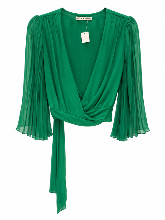 Alice + Olivia Green Blouse, Size S