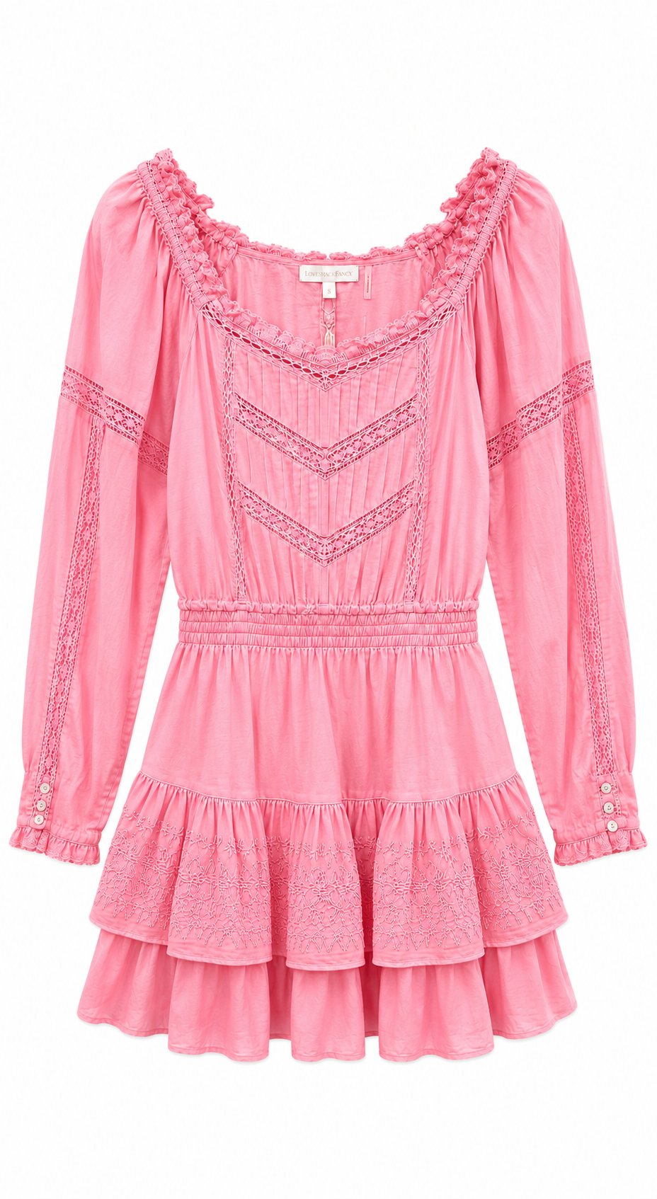 LoveShackFancy Sanaya Dress Vivid Pink, NWT, Size Medium
