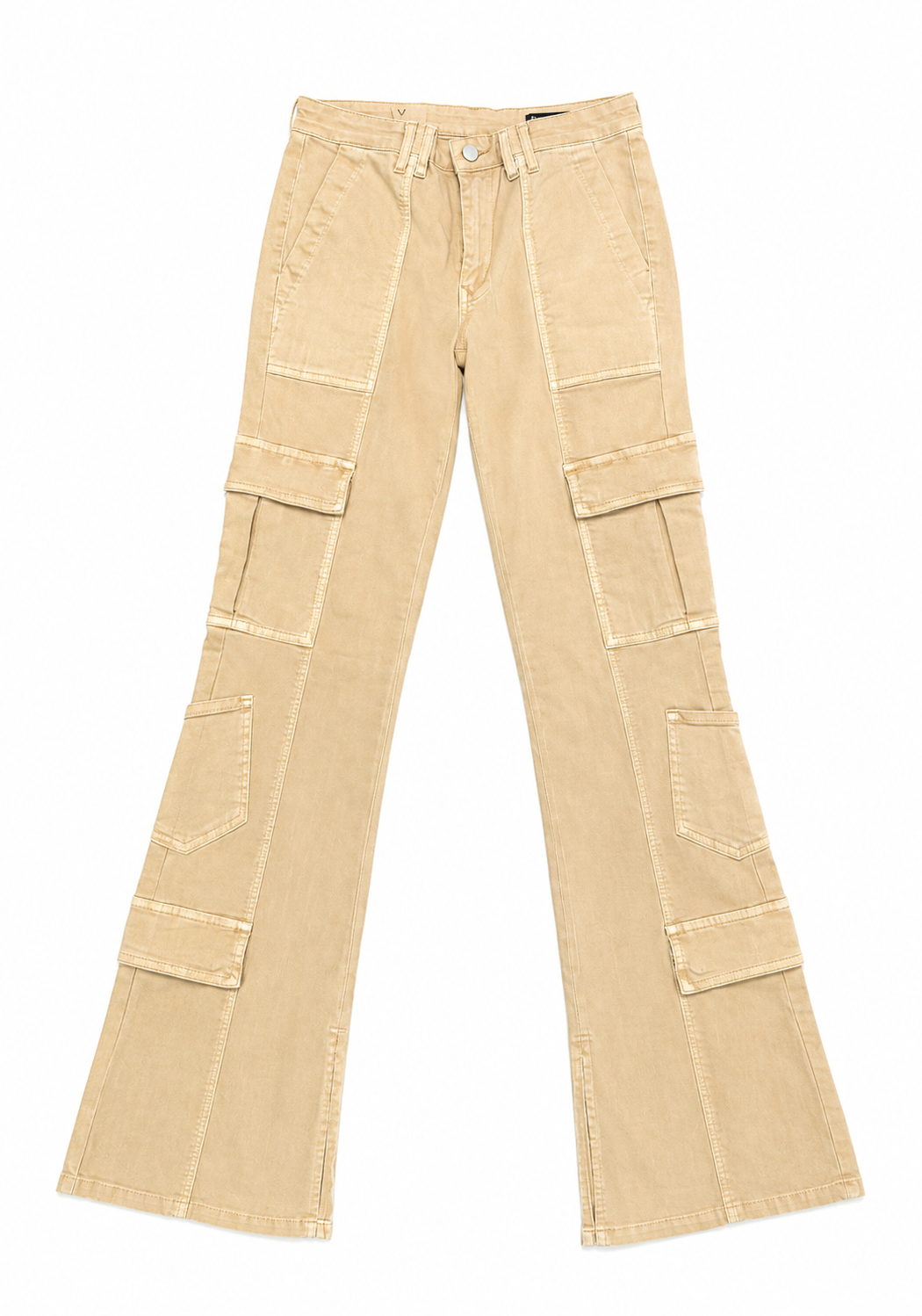 Blank NYC Tan high Rise Cargo Pants with Mini Flare, NWT, Size 27